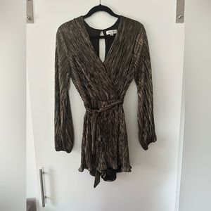 Black and Gold long sleeve romper